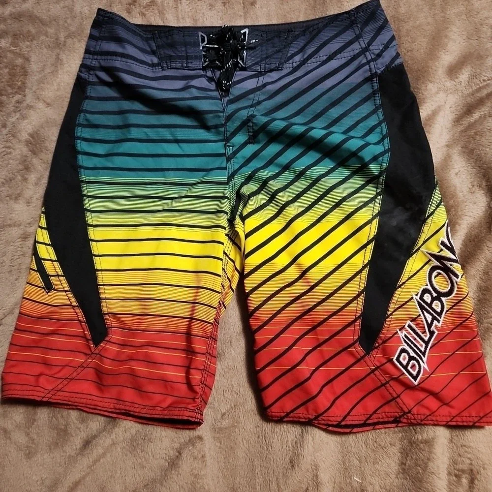 Billabong Parko Board Shorts Multicolor Surf Adult Size 29 10 Inch Surfing Swim